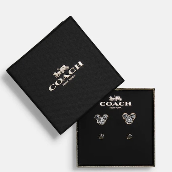 Disney X Coach Mickey Mouse Stud Earrings Set - Picture 2 of 2